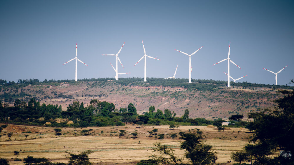 Wind turbines in Adama, Ethiopia.