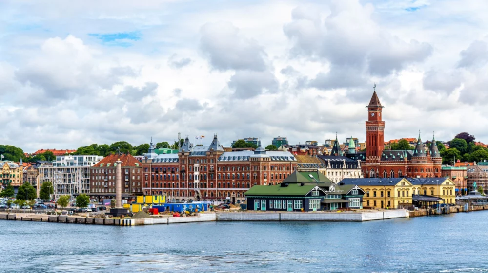 View of the city centre and the port of Helsingborg, Sweden. Photo: Leonid Andronov / Getty Images Plus.