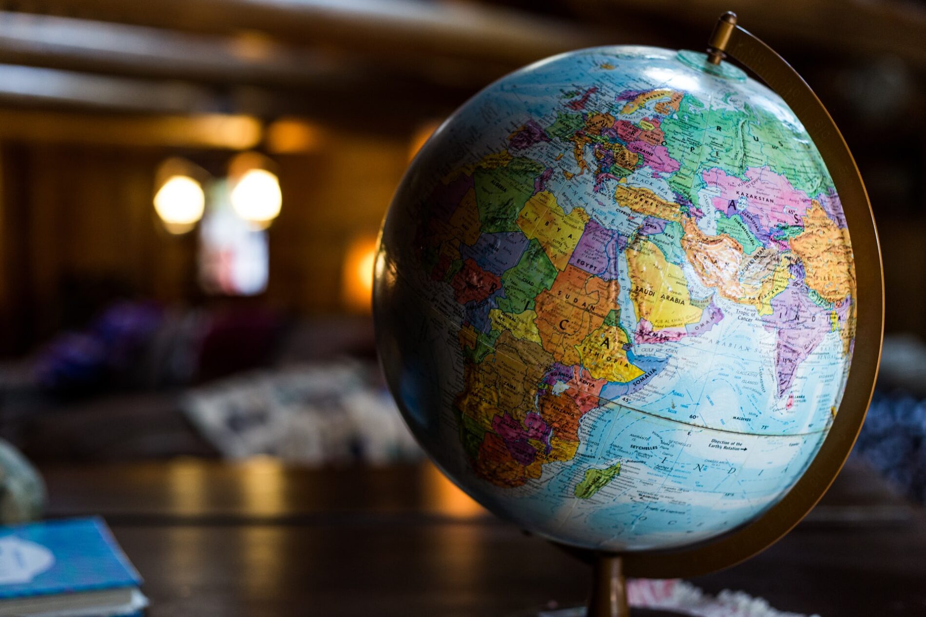Globe with colored countries