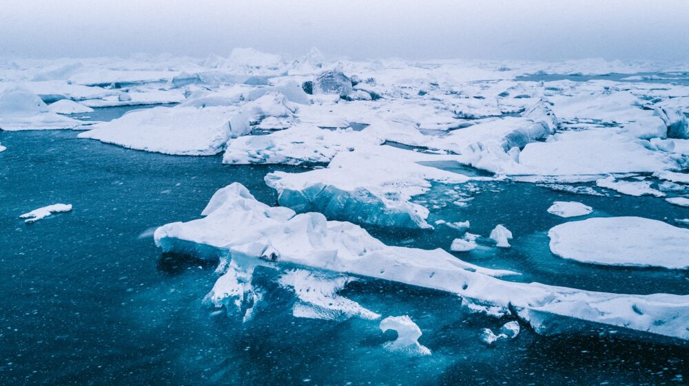 Ice floes in water, Iceland