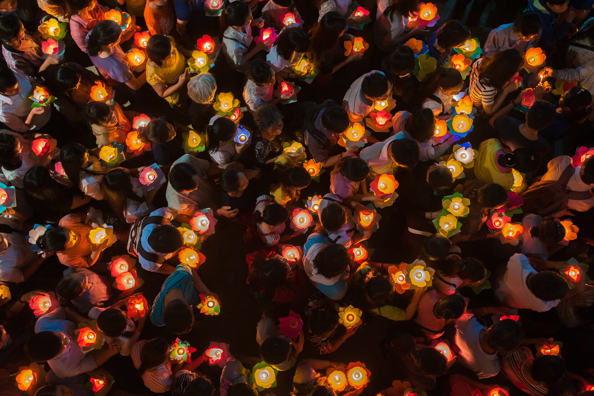 Participants in a parade celebrate Buddhas festival day saigon, Vietnam