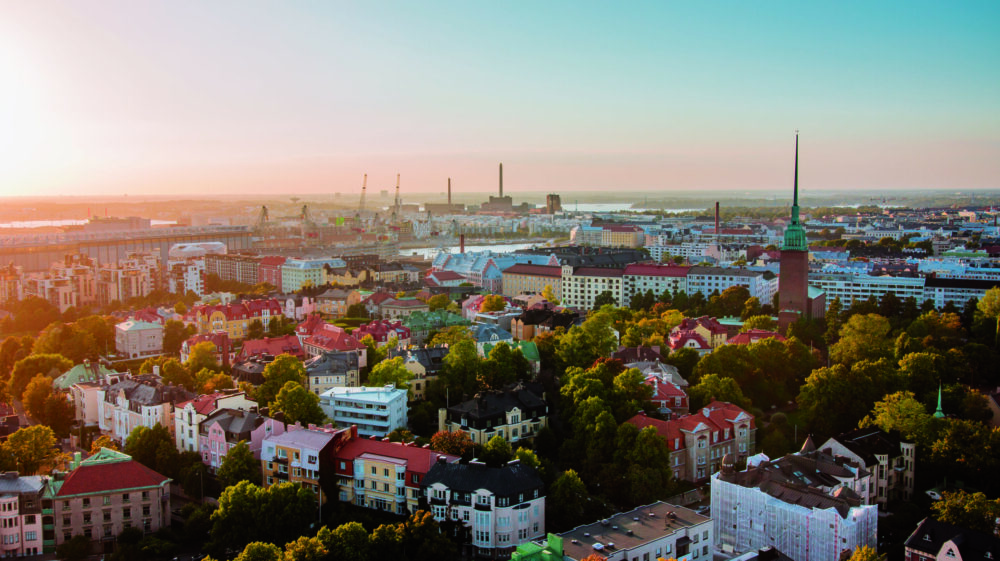 Aerial view of Helsinki, Finland