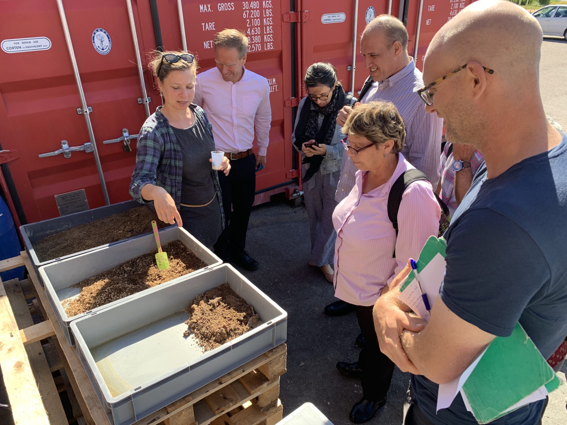 Observing how larvae of the black soldier fly (Hermetia illucens) consumes organic waste at the Swedish University of Agricultural Sciences.