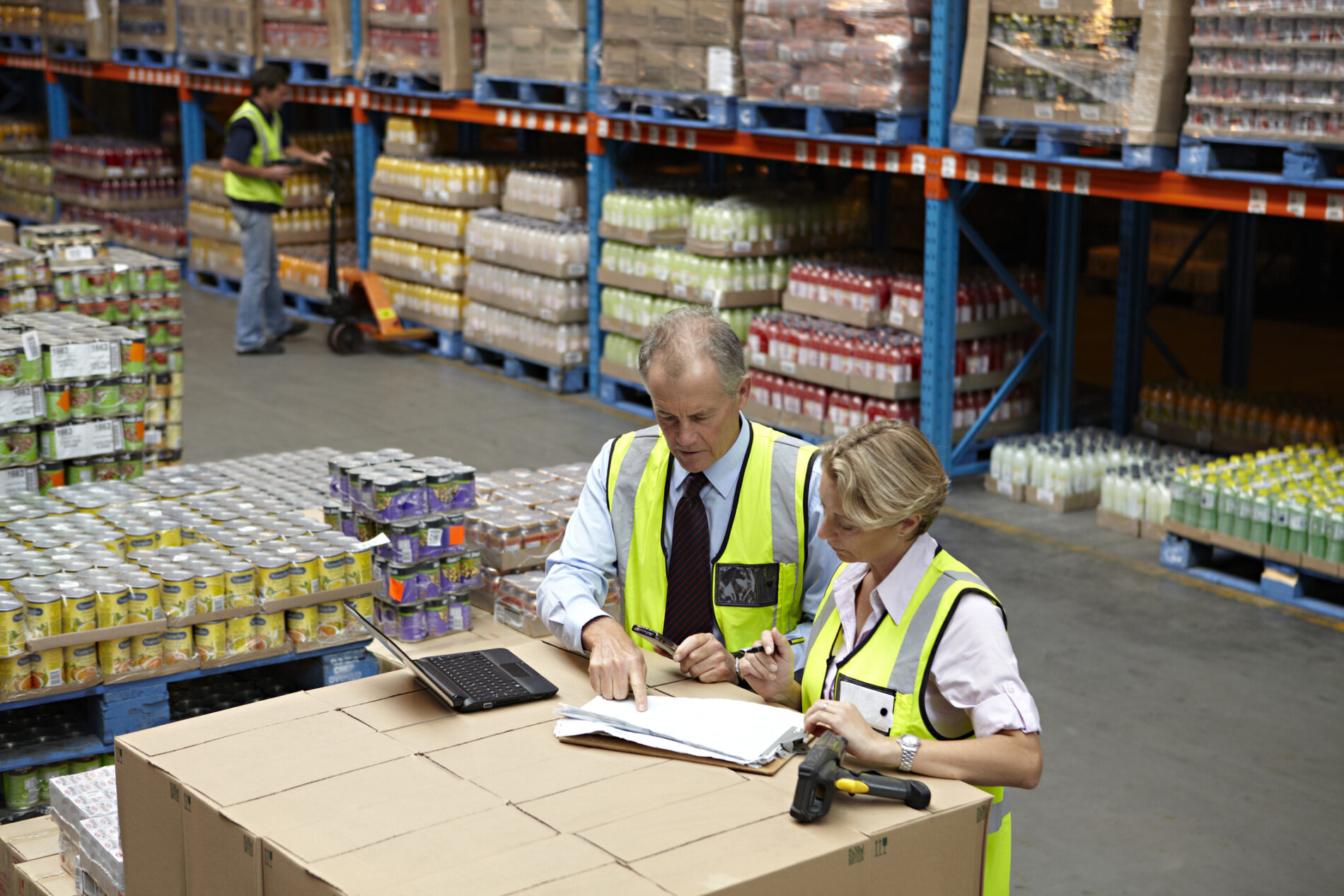 Warehouse managers working within supply chains