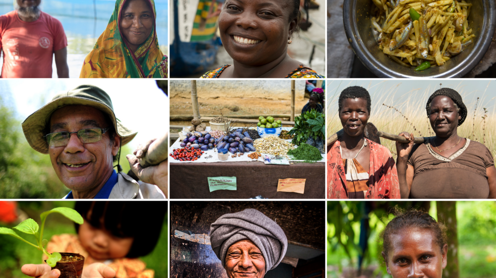 Images of people and food