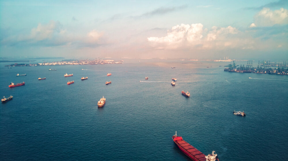 Cargo ships close to Singapore. Photo credit: SW Photography / Getty images