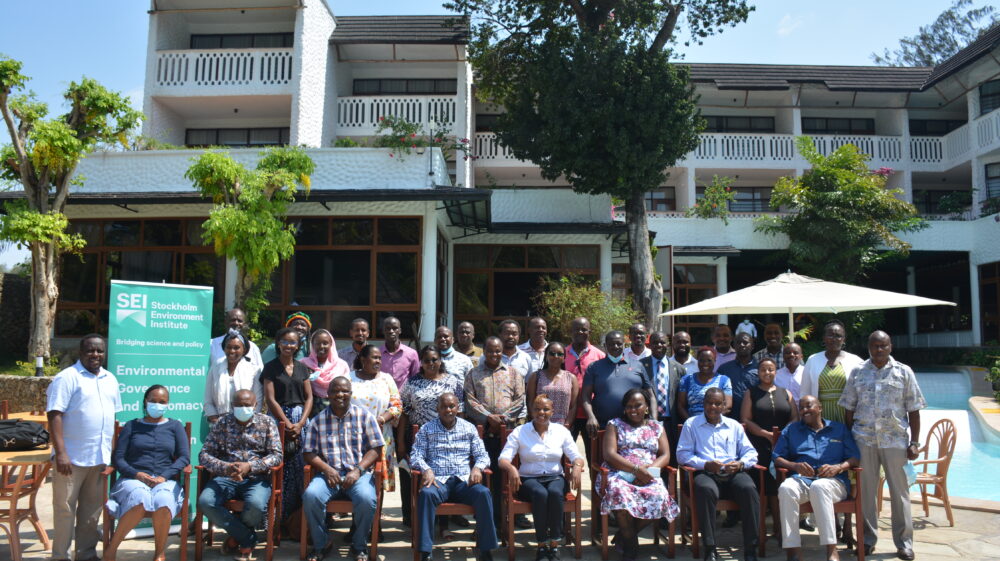 Parliamentarians from the Nairobi City County Assembly at a workshop on air quality legislation in Mombasa, Kenya, May 2021