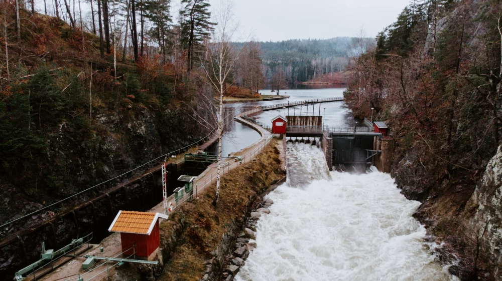 A power station in Sweden during winter