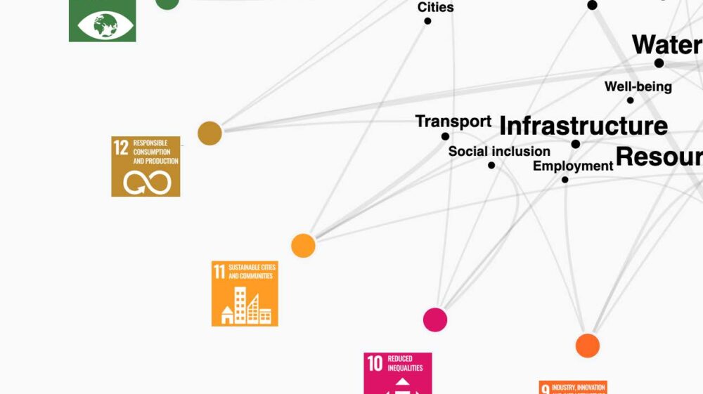 diagram of interacting SDGs, made by Adis Dzebo
