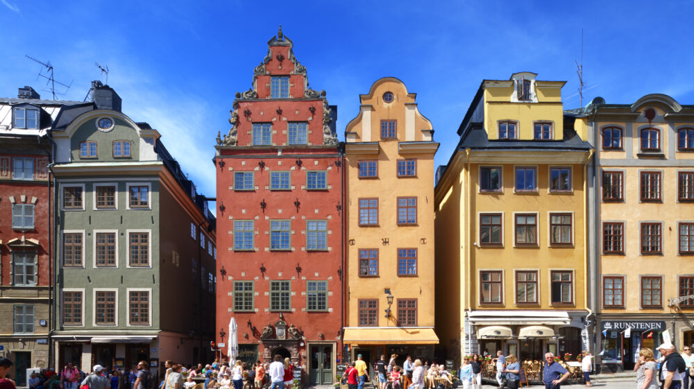 Colourful buildings on Stortorget, Stockholm, Sweden
