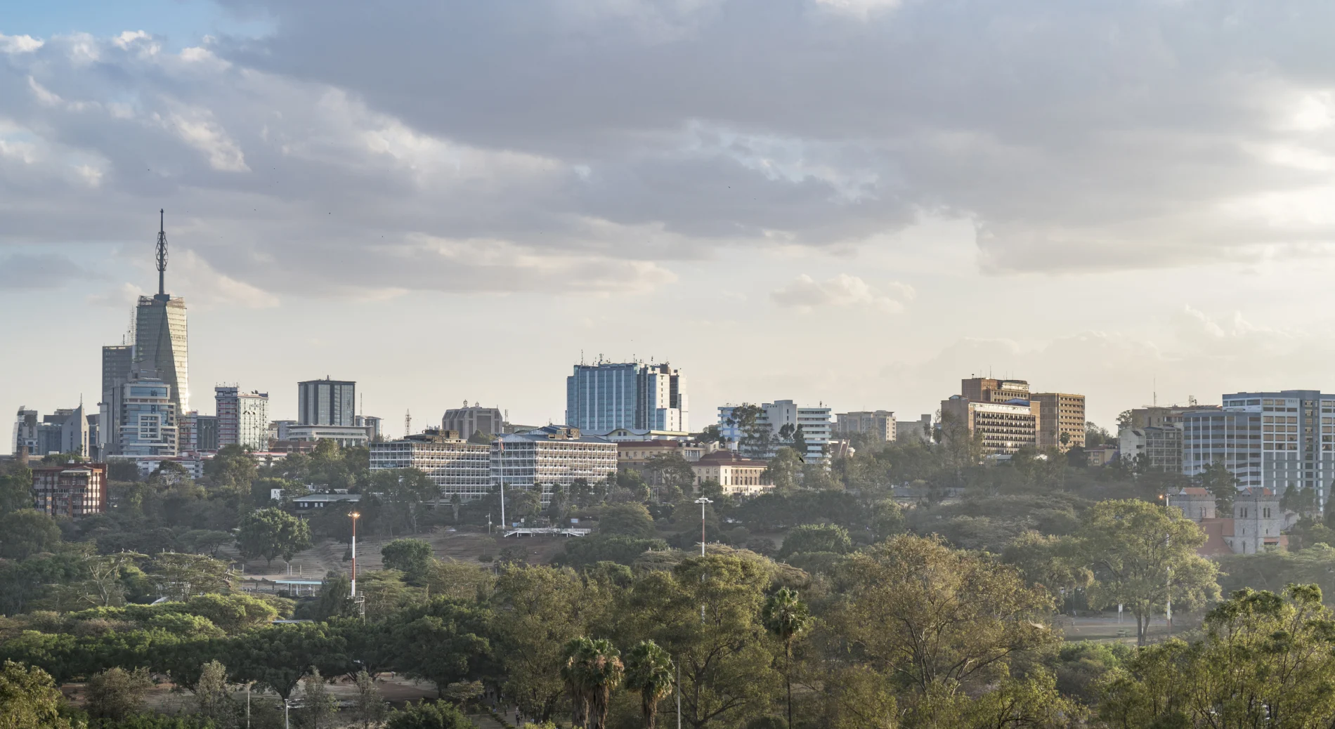 Modern buildings downtown Nairobi, Kenya.