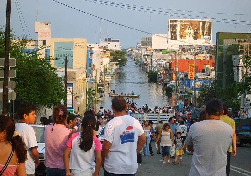Repercusiones de las inundaciones repentinas en México. Photo credit: Huitzil / Climate Visuals.