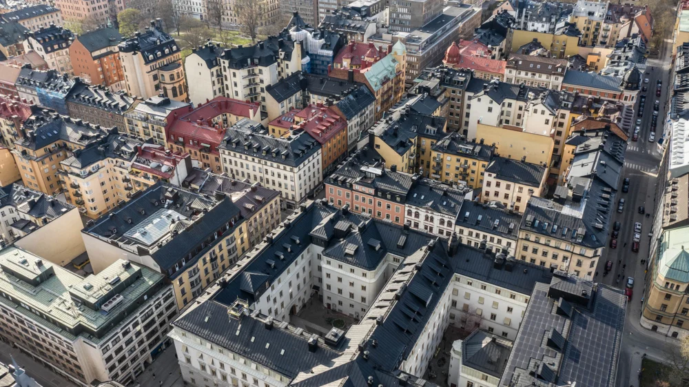 Stockholm city seen from above