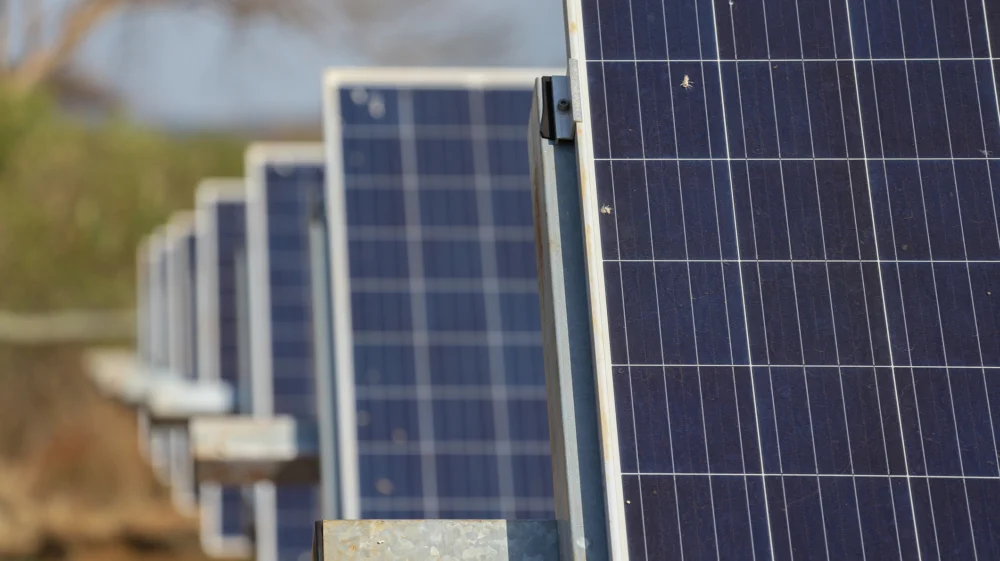Close-up shot of solar panels, Kilanguni National Park