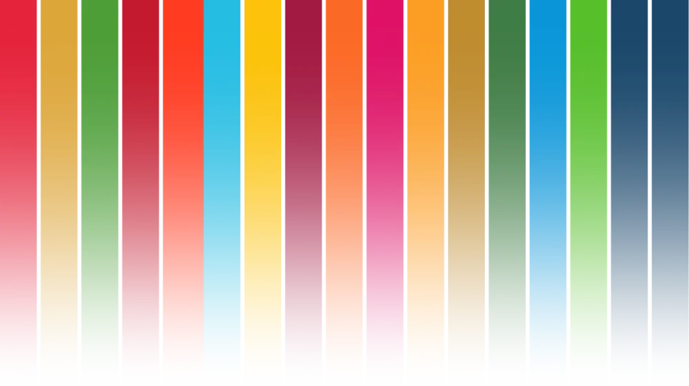 stripes in the colours of the 17 SDGs