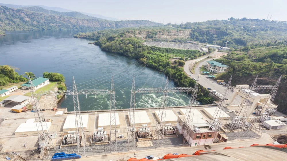 Akosombo Power Station supplies almost whole Ghana and half of Togo with energy, West Africa.