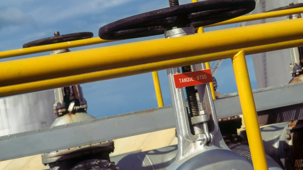 yellow pipes with valves