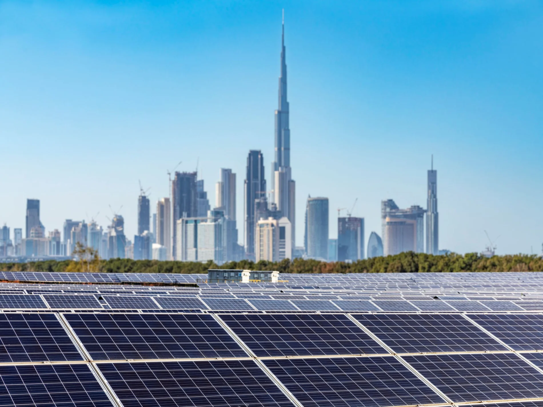 Solar panels in Dubai, United Arab Emirates.