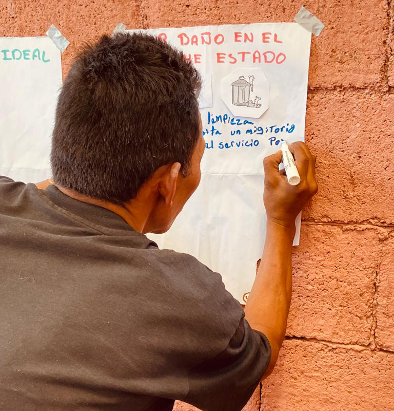 Citizen scientist during workshop on the human right to water and sanitation
