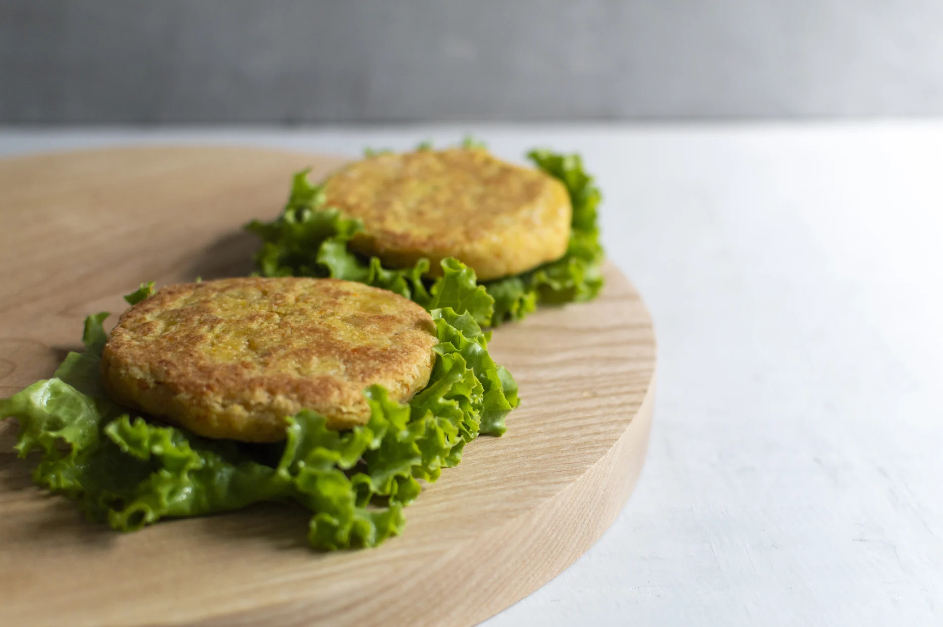 Fresh vegan chickpea burgers,