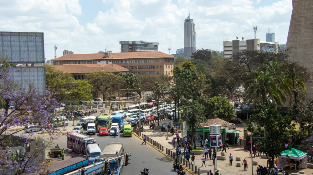 Traffic in Nairobi, Kenya.