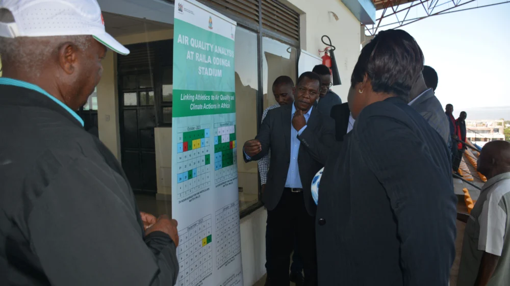 Unveiling of air quality sensor at Homa Bay stadium