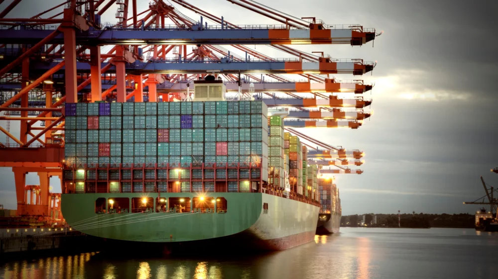 Container Harbor in Hamburg, Germany