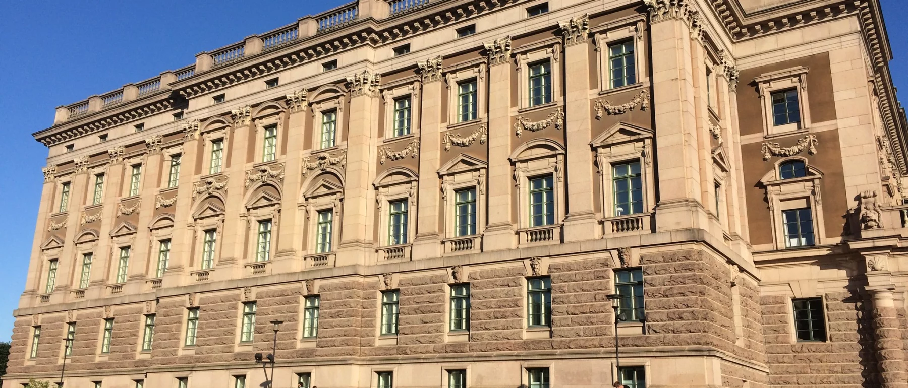 A photograph of the Riksdag in Stockholm, Sweden.