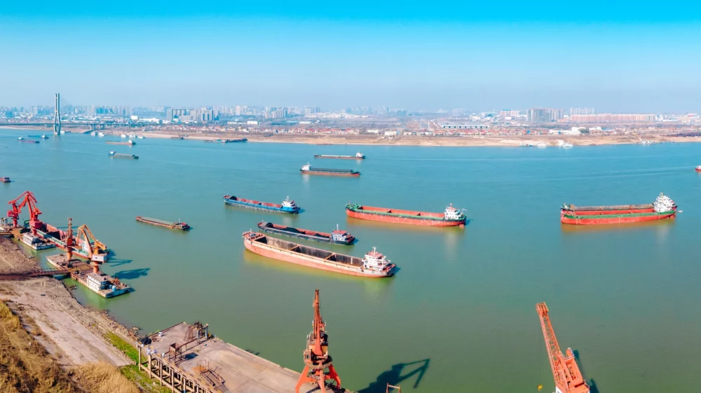 Cargo ships in China.