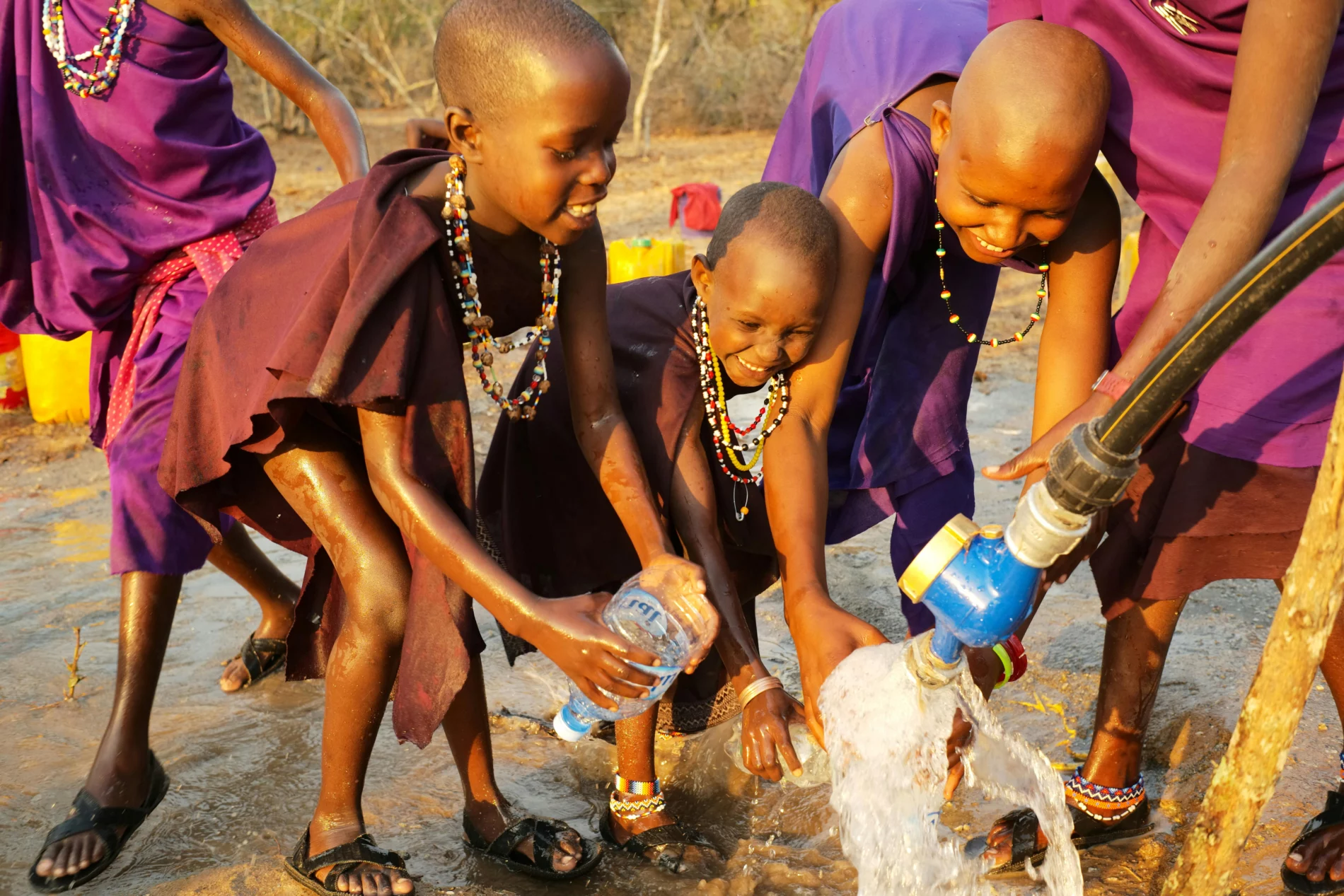 Children fetching water