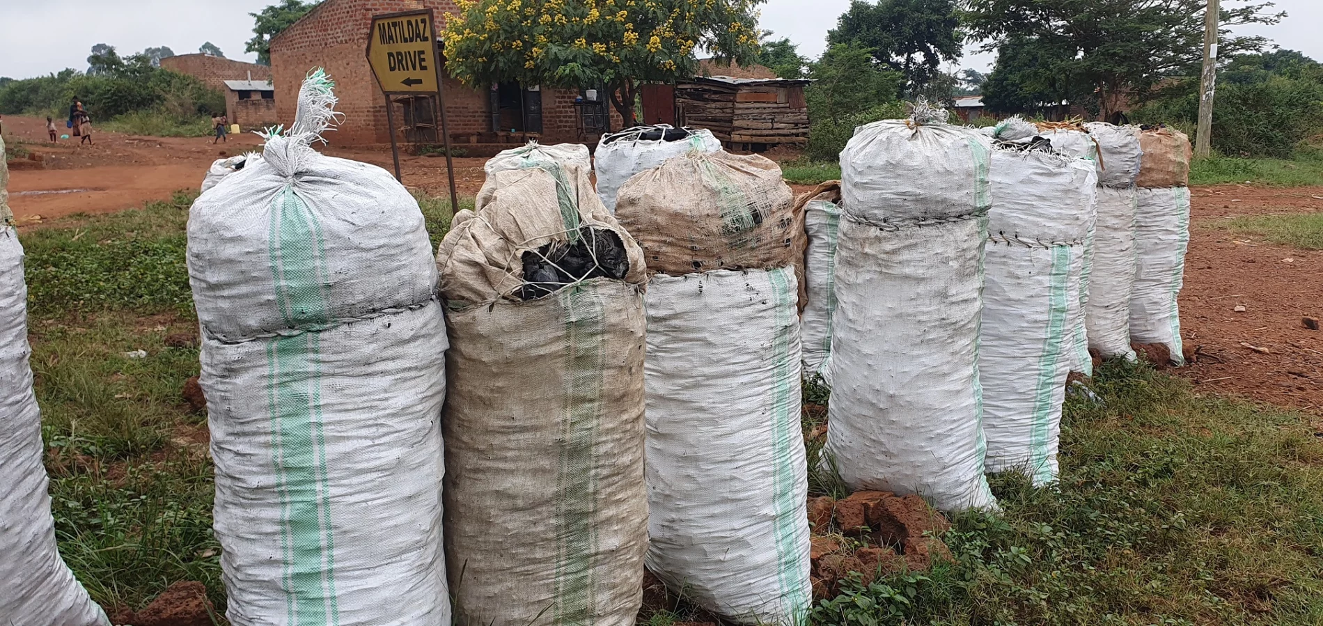 Roadside charcoal sold for household use, Uganda