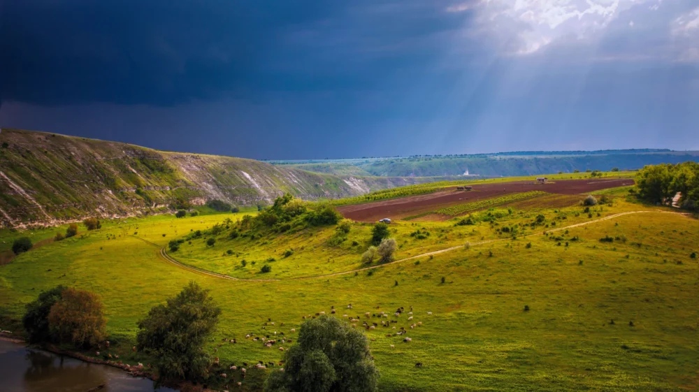 Landscape and agriculture in Moldova.