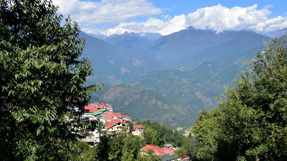 A town in the mountains, India
