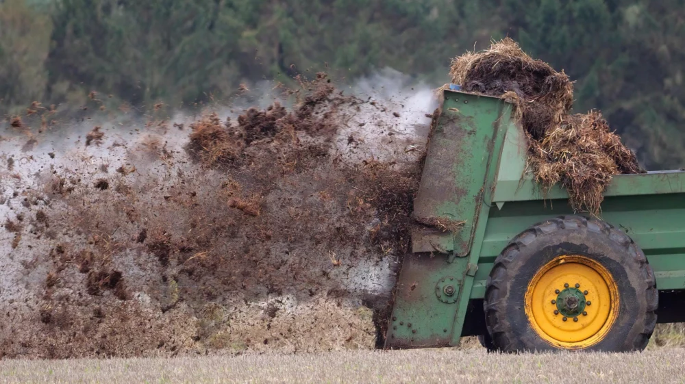 Manure and fertilizer from truck