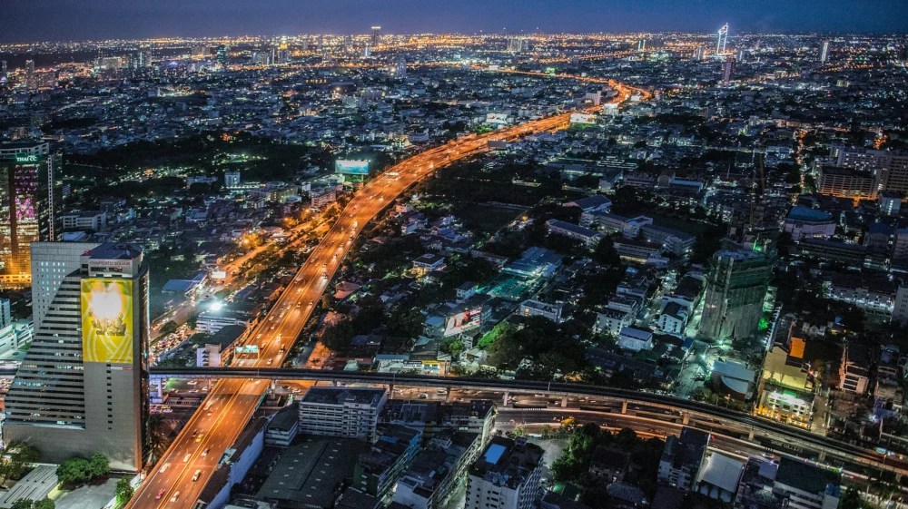 Bangkok skyline at night