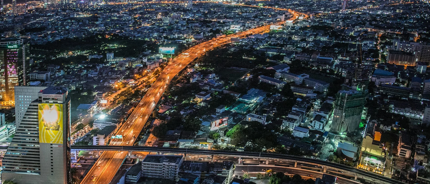 Bangkok skyline at night