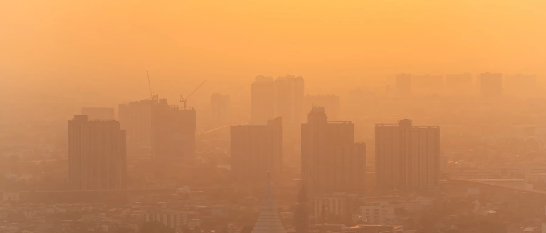 A photo of Bad air with PM 2.5 dust in the atmosphere in a city in Thailand