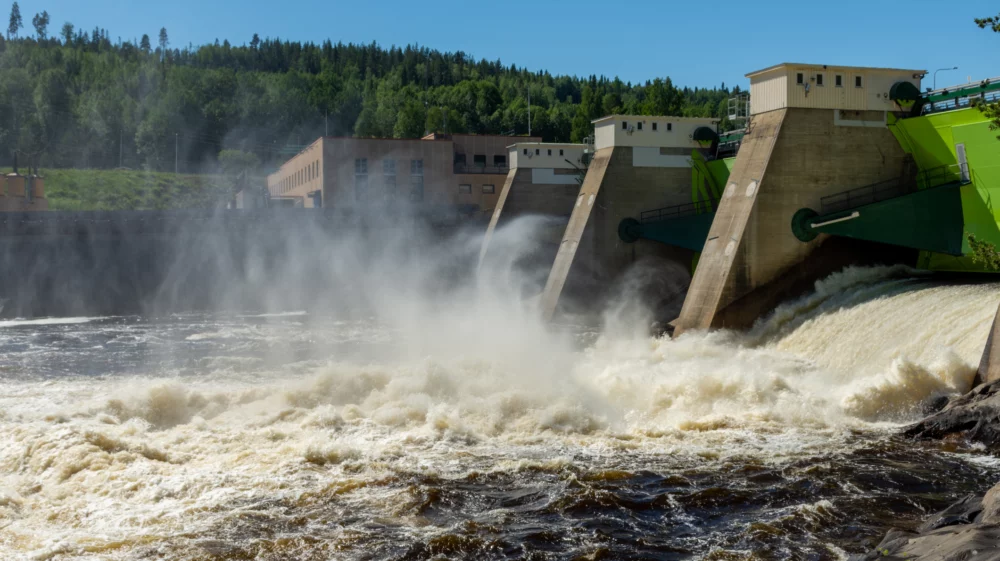 Nämforsens kraftstation i norra Sverige.