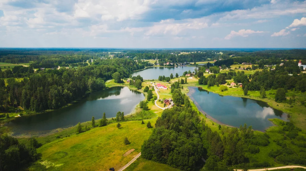 High angle view of trees by sea against sky,Tiidu,Estonia