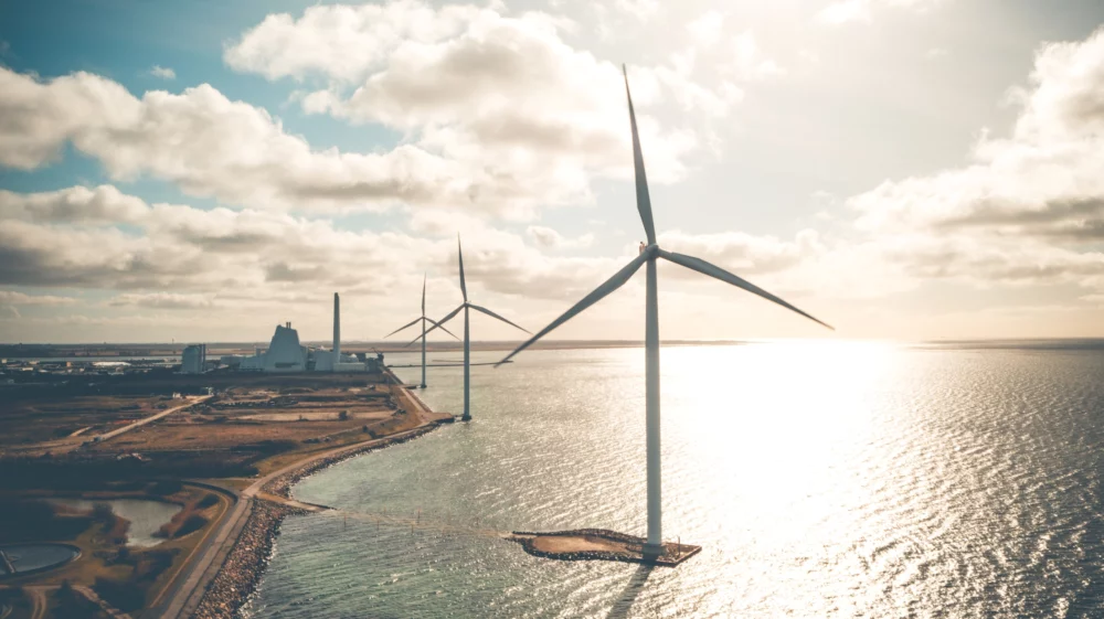 Wind turbines in the ocean