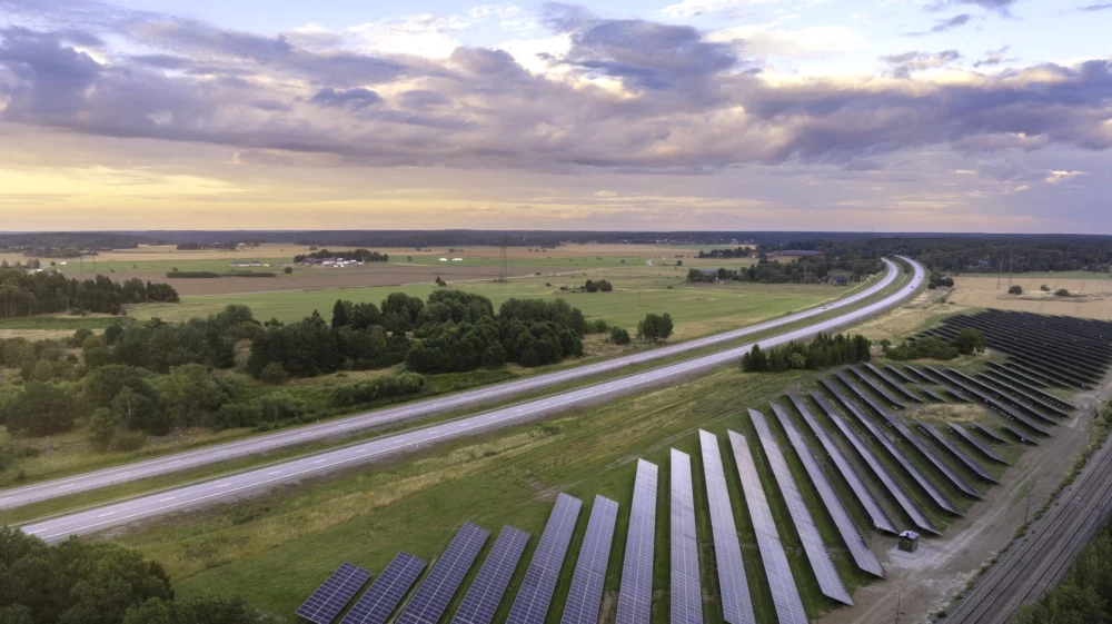 Solar power installation in Sweden.
