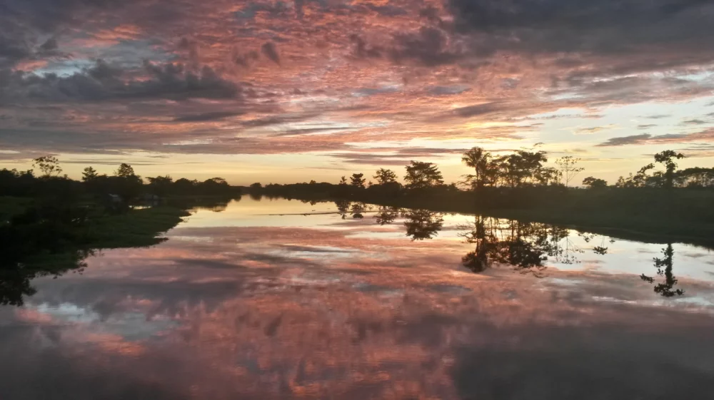 Sunrise over the Amazon River Basin