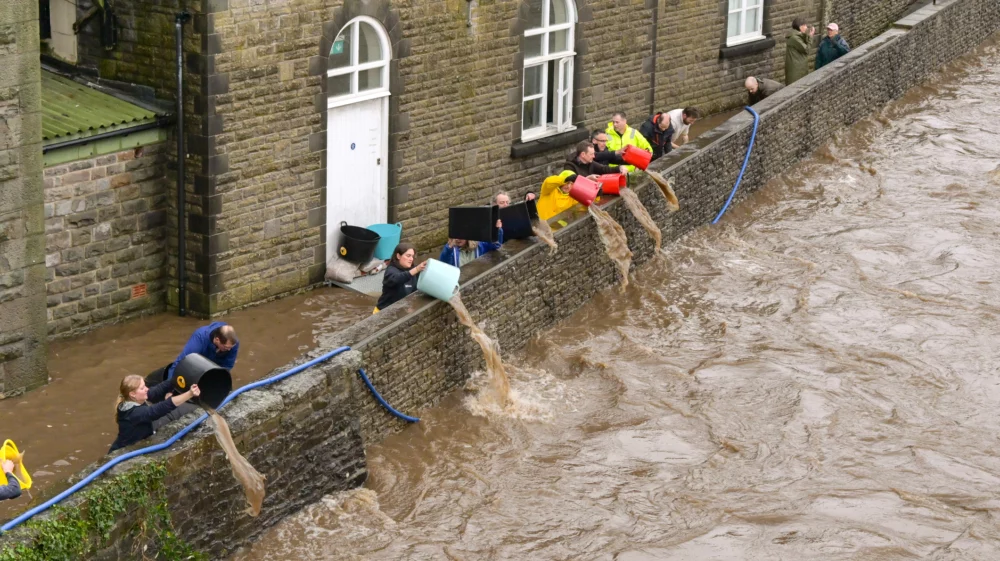 Flooding in 2024 in Pontypridd, Wales, UK