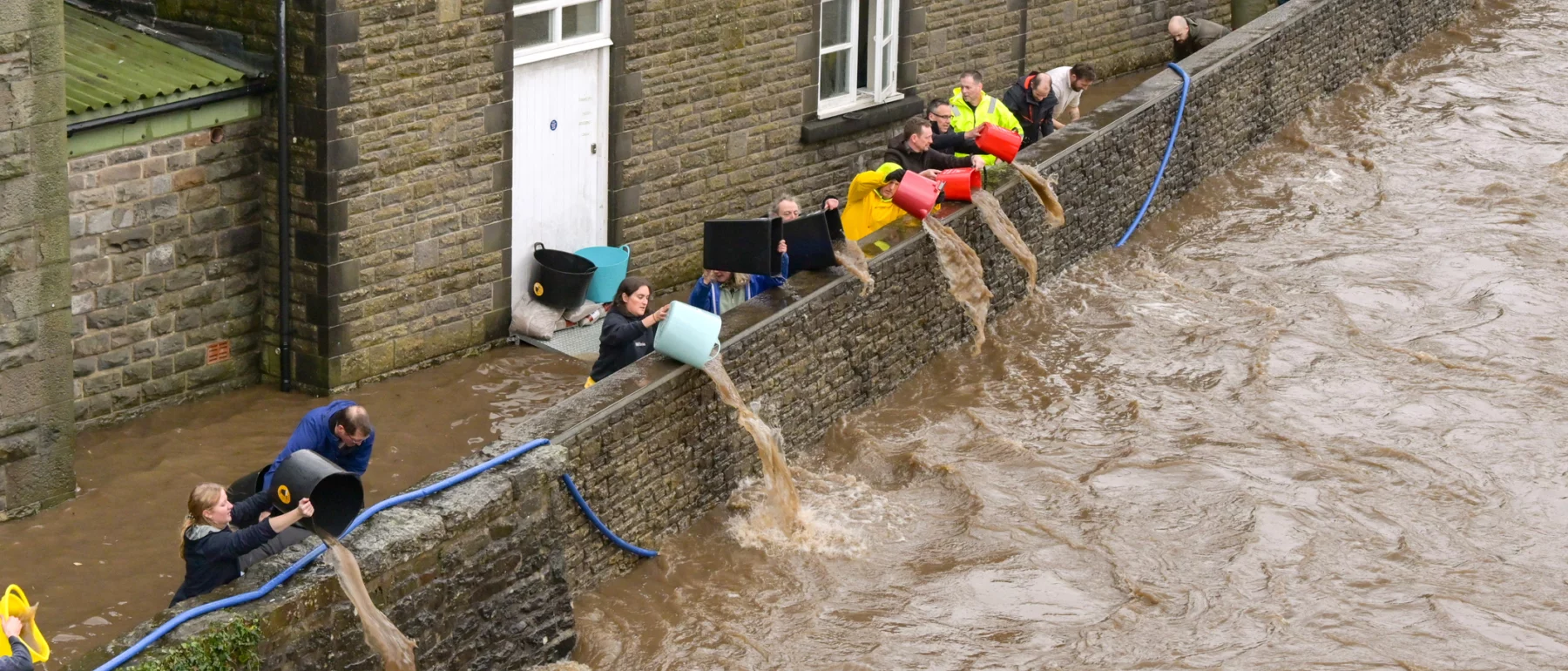 Flooding in 2024 in Pontypridd, Wales, UK