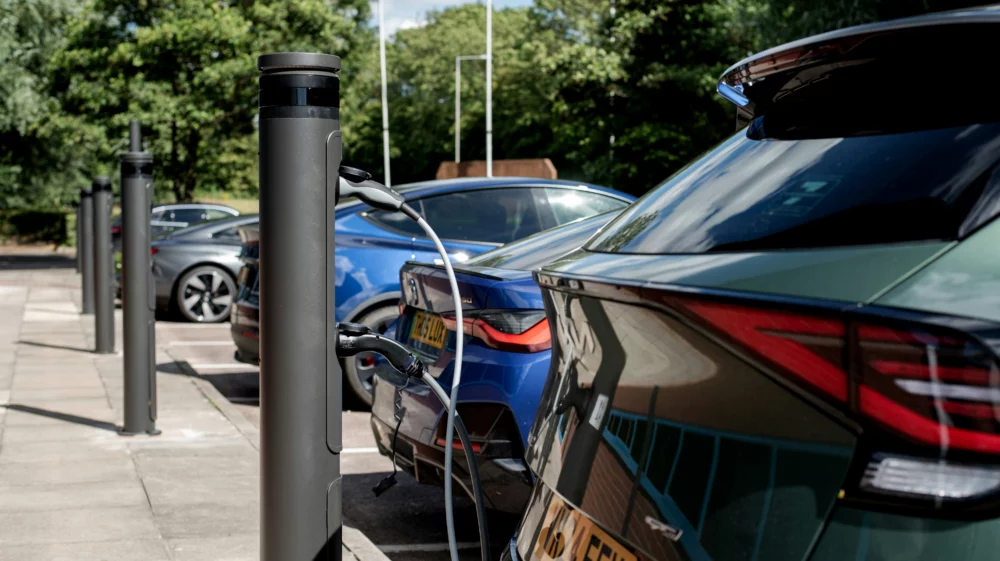 Chargeing electric cars on parking place