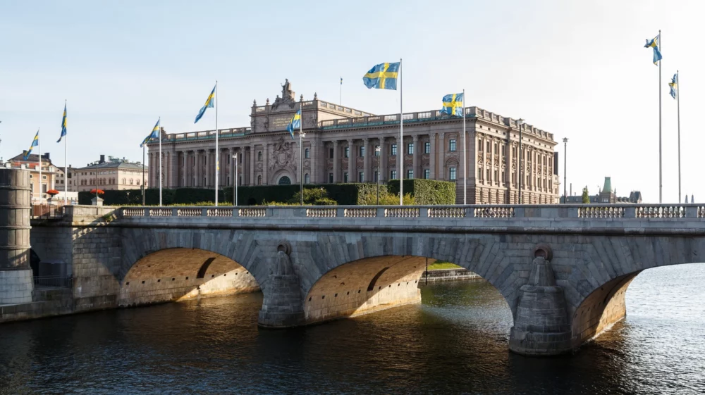Sveriges Riksdag i Stockholm, Sverige.