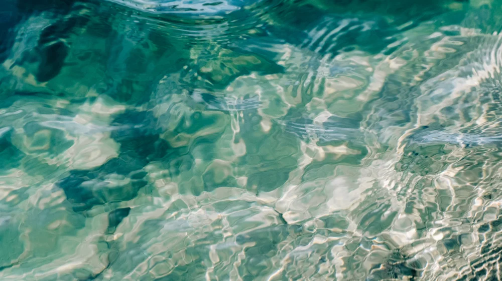 Crystal clear water.