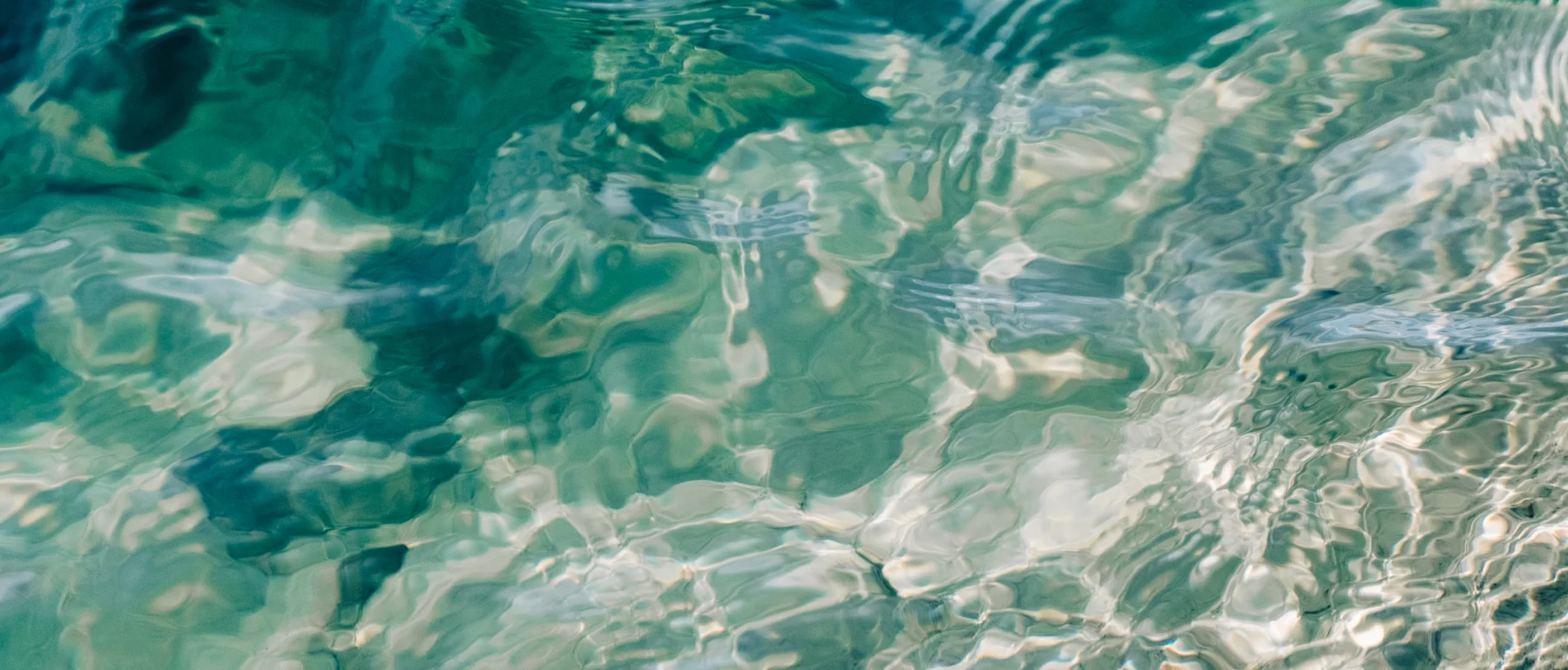 Crystal clear water.