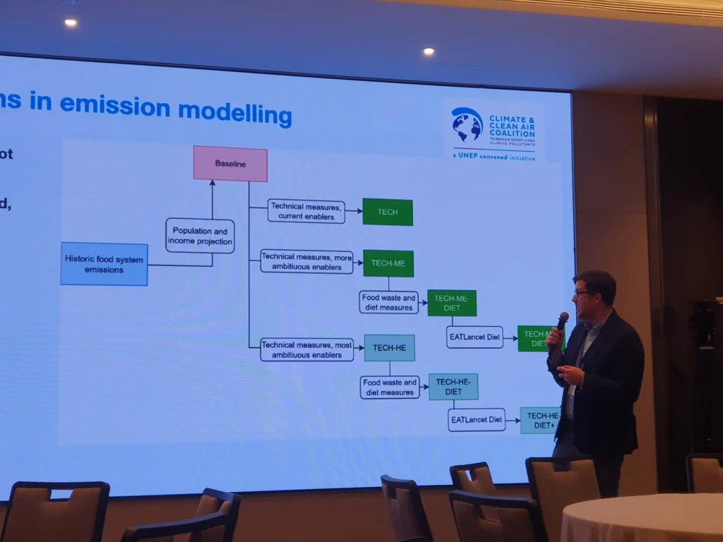 SEI Chris Malley making a presentation on the emission modelling for the upcoming air pollution and agriculture assessement
