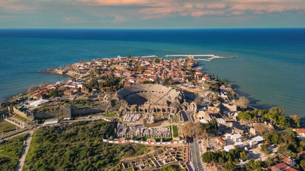 Aerial view of Side in Antalya.